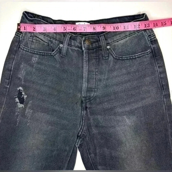 Simple Society Womens Distressed Black/Gray Denim Jeans Size 5/27 - Picture 5 of 8